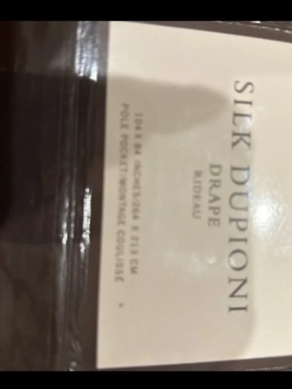 Pottery Barn 104W x 84L Espresso Silk Dupioni Drapes. NEW in Packaging. Set of 2